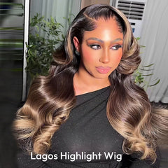VIPbeauty P4/27 Lagos Hairline Body Wave Lace Front Wigs 13x6 Highlight Human Hair Wig