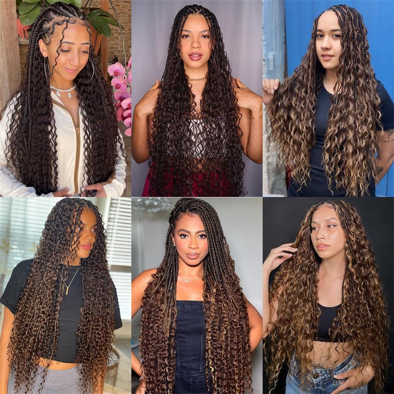 VIPbeauty Deep Wave Braiding Hair for Boho Braids #4 Chocolate Brown Bulk Human Hair No Weft