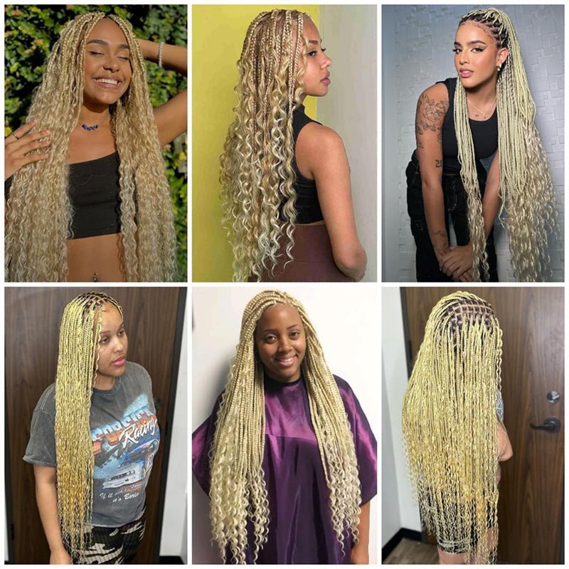 VIPbeauty Human Braiding Hair for Boho Braids #613 Blonde Deep Wave Bulk Human Hair No Weft