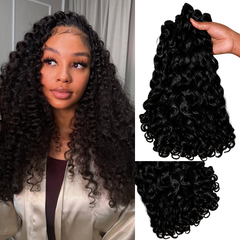 VIPbeauty Virgin Indian Curly Virgin Human Hair Extensions Full And Thick