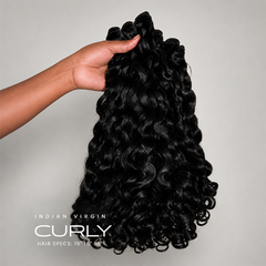 VIPbeauty Virgin Indian Curly Virgin Human Hair Extensions Full And Thick