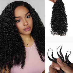 VIPbeauty Kinky Curly Crochet Braid Hair Extensions 100% Human Hair Feather Soft