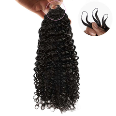 VIPbeauty Kinky Curly Crochet Braid Hair Extensions 100% Human Hair Feather Soft