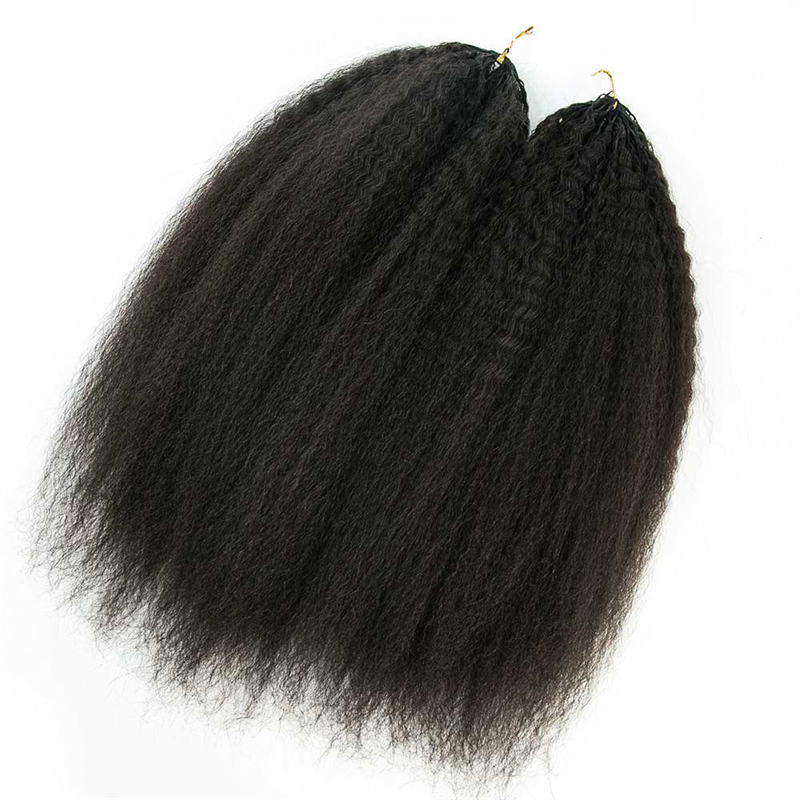 VIPbeauty Kinky Straight Feather Crochet Braid Natural Black Human Hair Extensions