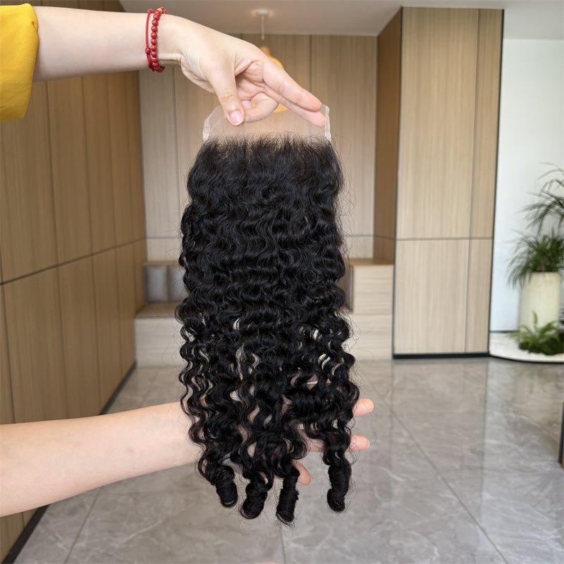 VIPbeauty 4x4 HD Lace Closure Virgin Hair Burmese Curly Human Hair 1 PC