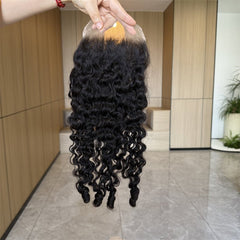 VIPbeauty Burmese Curly 5x5 Transparent HD Lace Closure Virgin Human Hair