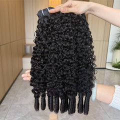 VIPbeauty Burmese Curly Hair 3 Bundles With 5x5 Lace Closure Brazilian Human Hair