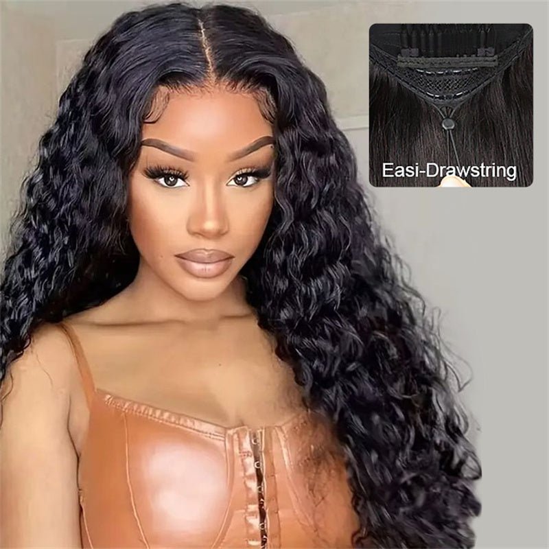 Lemoda Pull Go Glueless Wig Water Wave HD Lace Front Wigs With Drawstring Beginner Friendly - Lemoda Hair