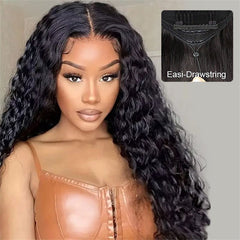 Lemoda Pull Go Glueless Wig Water Wave HD Lace Front Wigs With Drawstring Beginner Friendly - Lemoda Hair