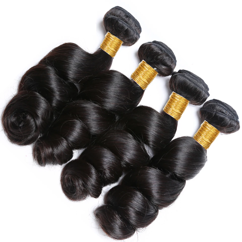 VIPbeauty Loose Wave Bundles With 13x6 Lace Frontal Human Hair Extensions