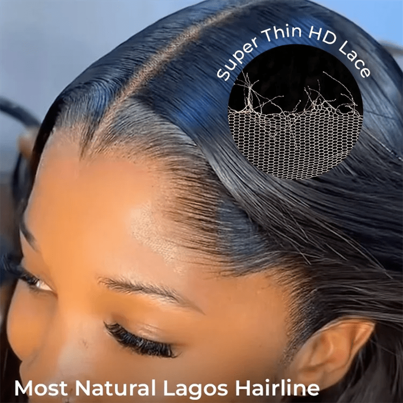 VIPbeauty Lagos M-Shaped Hairline Straight Hair Lace Frontal Wigs Human Hair