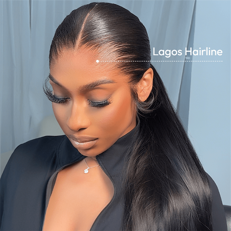 VIPbeauty Lagos M-Shaped Hairline Straight Hair Lace Frontal Wigs Human Hair