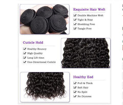 VIPbeauty Water Wave Virgin Soft Human Hair Extensions 1 PC/Pack