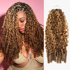 VIPbeauty New In P4/27 Highlight Feather Crochet Hair Pre-Looped Human Hair For Easy Styling
