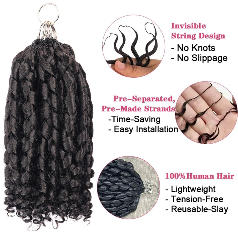 VIPbeauty Pixie Curly Crochet Braids Human Hair Extensions Protective Style