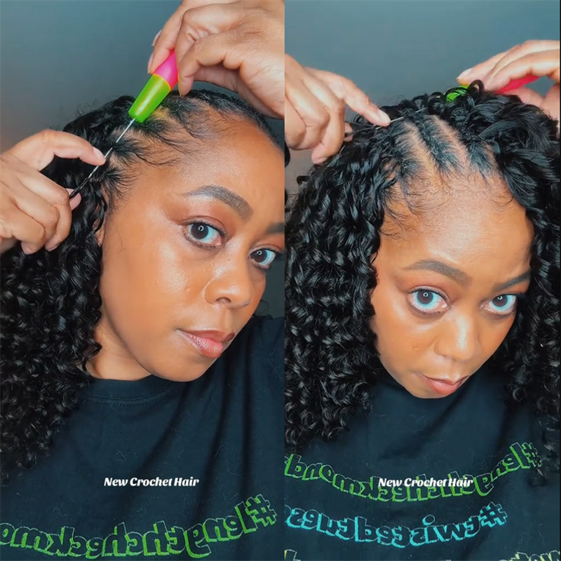 VIPbeauty Pixie Curly Crochet Braids Human Hair Extensions Protective Style