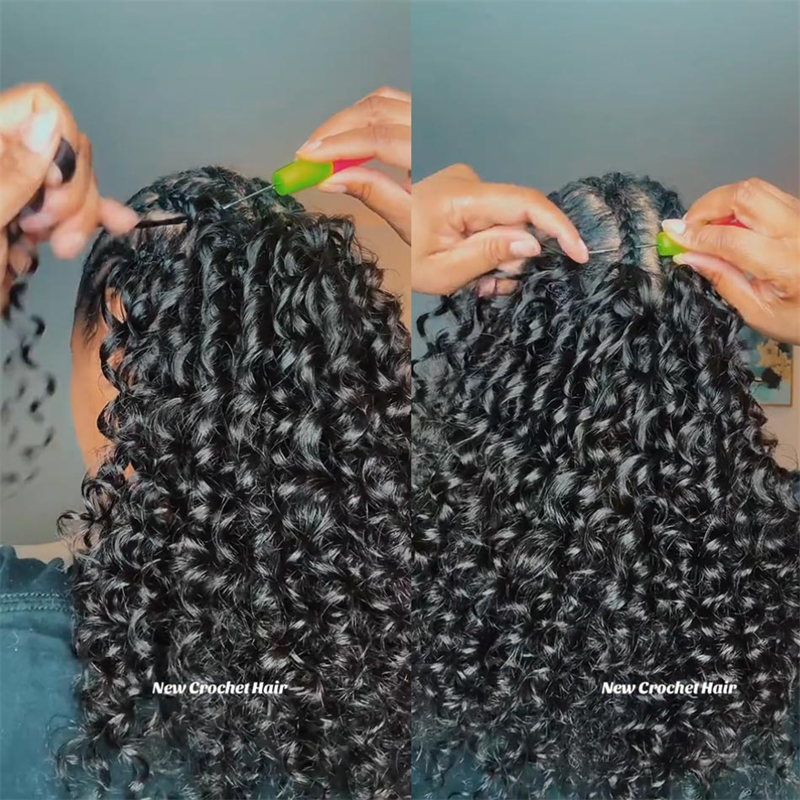 VIPbeauty Pixie Curly Crochet Braids Human Hair Extensions Protective Style