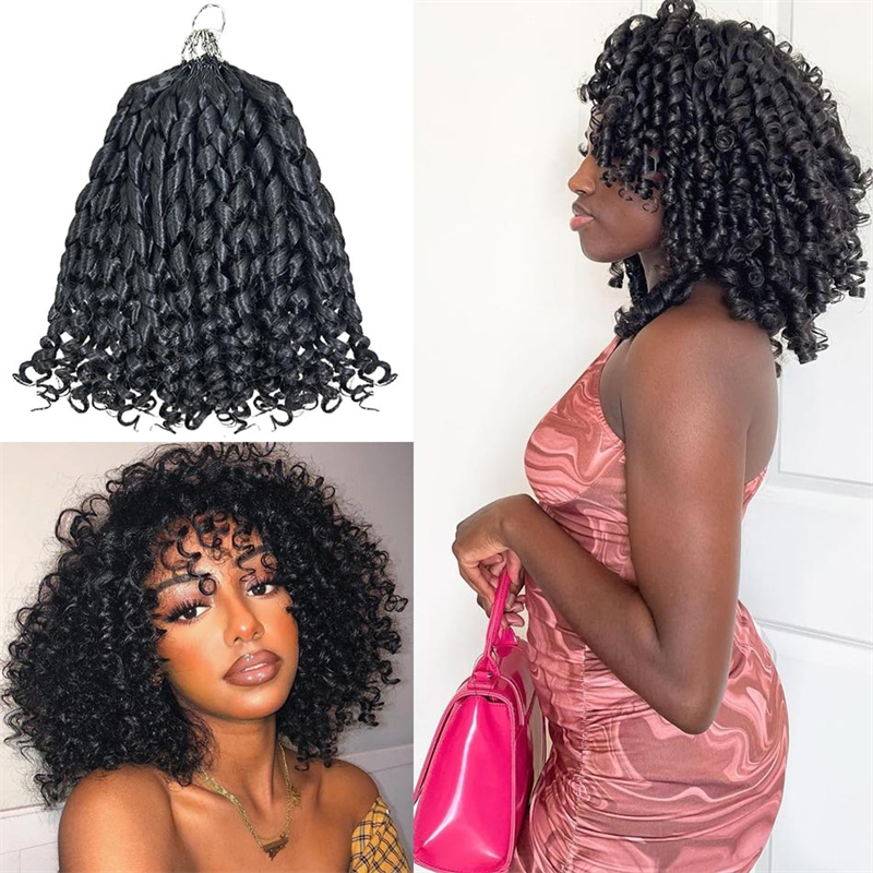 VIPbeauty Pixie Curly Crochet Braids Human Hair Extensions Protective Style