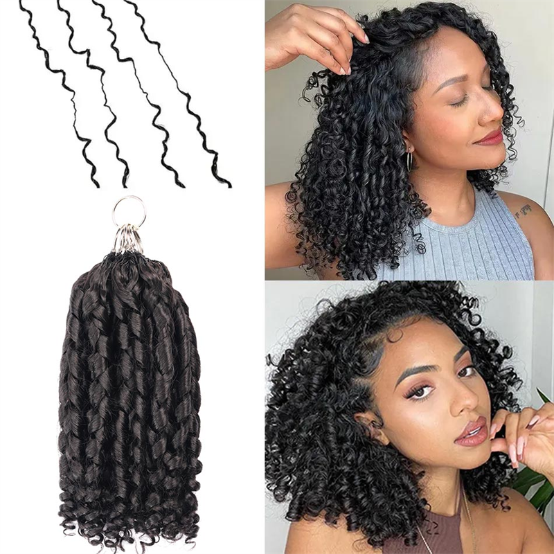 VIPbeauty Pixie Curly Crochet Braids Human Hair Extensions Protective Style