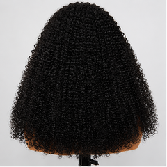 VIPbeauty Kinky Curly 5x5 Lace Closure Human Hair Wigs Pre-styled Side Part