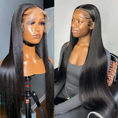 VIPbeauty Hair Straight Lace Front Wigs 13x4 Transparent Lace Frontal Human Hair Wig for Black Women Glueless Wig Pre Plucked with Baby Hair