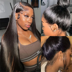 VIPbeauty 360 Full Lace Silky Straight Wigs With Invisi Drawstring Human Hair Wigs