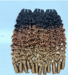 VIPbeauty Ombre Bundles Burmese Curly T1B/30/27 Brazilian Human Hair Extension