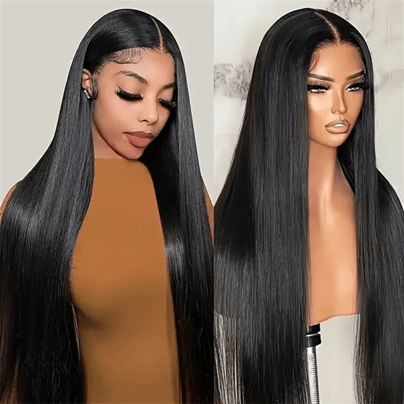 VIPbeauty Straight Glueless Flexi-Fit Drawstring Wig 13x6 Lace Front Human Hair Wigs