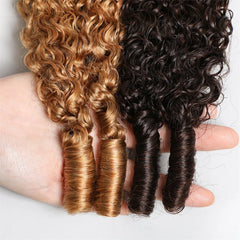 VIPbeauty P4/27 Highlight Feather Crochet Human Hair Burmese Curly With Twist Ends
