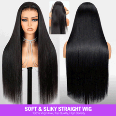 [Outlet Deal]Vip Beauty Natural Black Straight Hair Wig 13x6 Lace Frontal Human Hair Wigs 180% Density