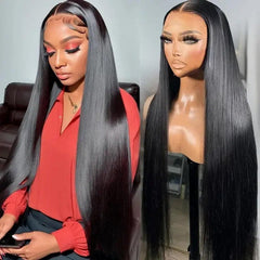 [Outlet Deal]Vip Beauty Natural Black Straight Hair Wig 13x6 Lace Frontal Human Hair Wigs 180% Density