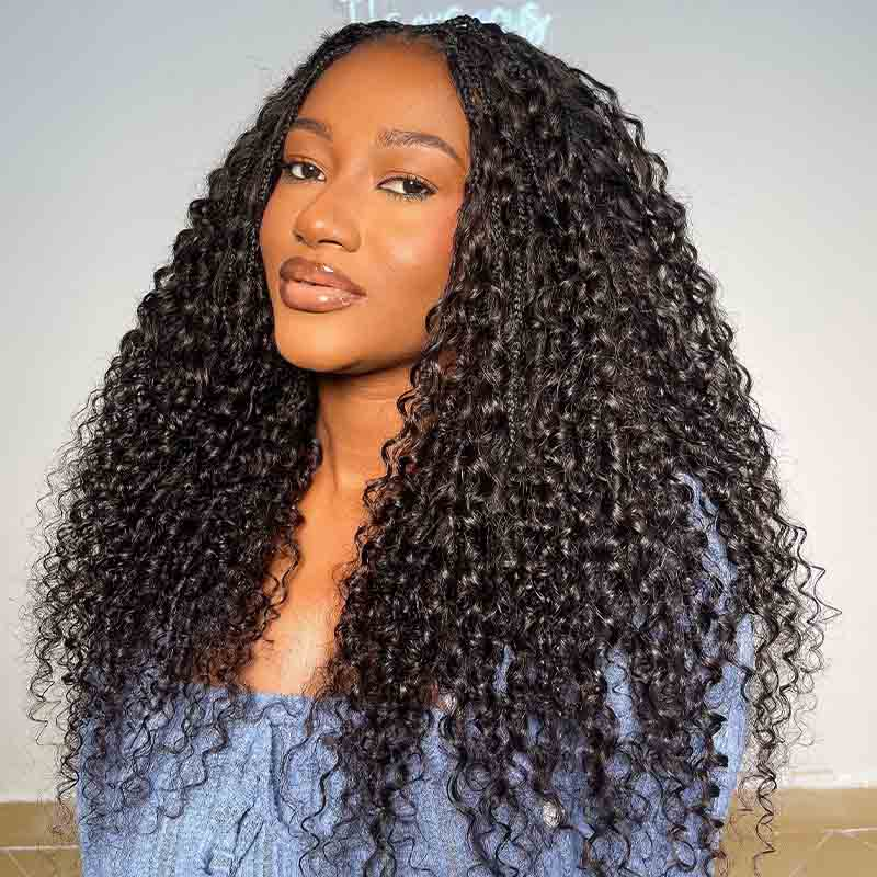 VIPbeauty Water Wave Bulk Human Hair Extensions for Boho Knotless Braiding