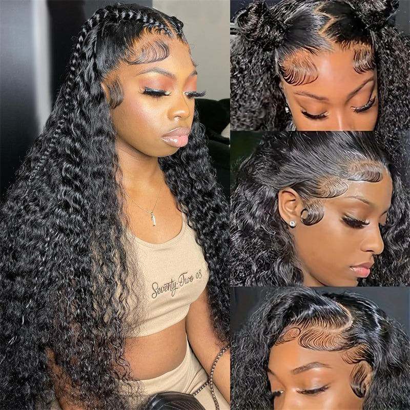 VIPbeauty 13x6 HD Lace Frontal Wigs Water Wave 5x5 Glueless Human Hair Wigs 180%