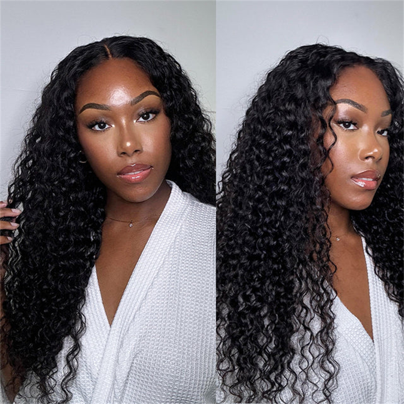 VIPbeauty Water Wave Flip Over Half Wig Invisi Drawstring Glueless Put On And Go Wig
