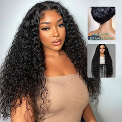 VIPbeauty Beginner Friendly Water Wave Glueless 13x6 Lace Front Human Hair Wig With Flexi-Fit Drawstring