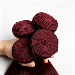 VipBeauty 12A Dark Burgundy Color Human Hair 3 Straight Hair Bundles