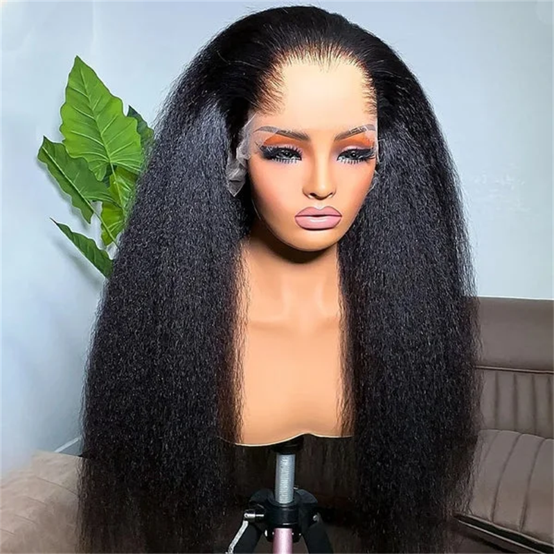 VIPbeauty Lagos M-Shaped Hairline Kinky Straight 13x6 Lace Frontal Wig Human Hair