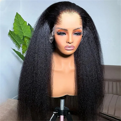 VIPbeauty Lagos M-Shaped Hairline Kinky Straight 13x6 Lace Frontal Wig Human Hair