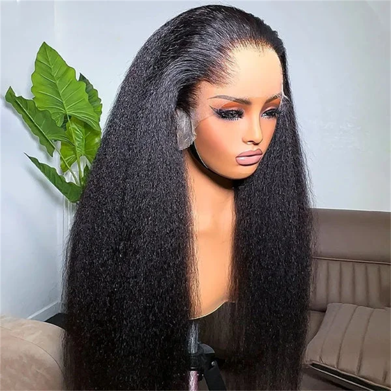 VIPbeauty Lagos M-Shaped Hairline Kinky Straight 13x6 Lace Frontal Wig Human Hair