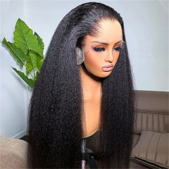 VIPbeauty Lagos M-Shaped Hairline Kinky Straight 13x6 Lace Frontal Wig Human Hair