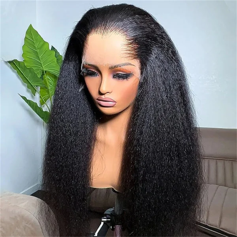 VIPbeauty Lagos M-Shaped Hairline Kinky Straight 13x6 Lace Frontal Wig Human Hair