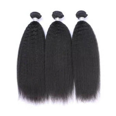 Kinky Straight Hair 3 Bundles 100 Human Hair Bundles Yaki Natural Hair Extensions