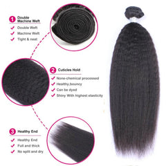 VIPbeauty Yaki Straight Virgin Hair Soft Human Hair Extensions 1PC