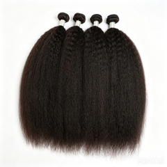 VIPbeauty Kinky Straight Bundles With 13x4 Lace Frontal Unprocessed Human Hair Extensions