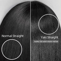VIPbeauty 2x6 Bob Glueless Yaki Straight HD Transparent Lace Closure 200% Density Wig 100% Human Hair