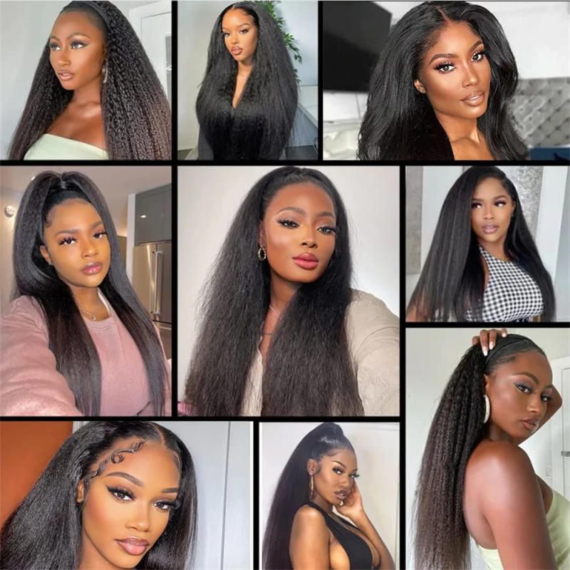 VIPbeauty Kinky Straight Human Hair Bundles With 5x5 Lace Closure
