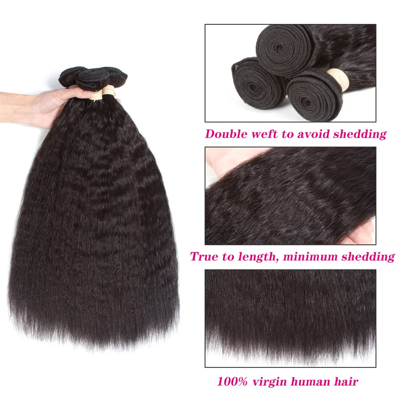 VIPbeauty 1 PC/Pack Yaki Straight Virgin Soft Human Hair Extensions