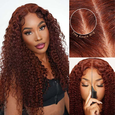180% Density Reddish Brown Deep Curly Wig