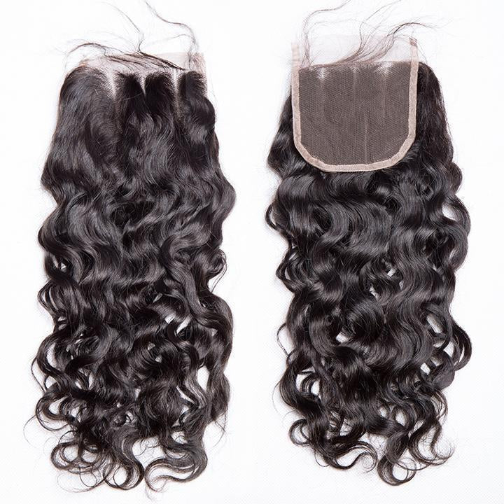 3 Bundles with Lace Closure 10A Grade Unprocessed Human Hair  display picture 3